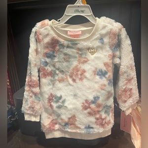 Toddler Girls, juicy couture, fluffy floral sweater, brand new with tag 3T